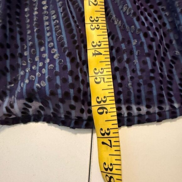 Tanya Taylor Ellette Purple Chiffon w/Velvet Polka Dots Dress Size S - Picture 15 of 16